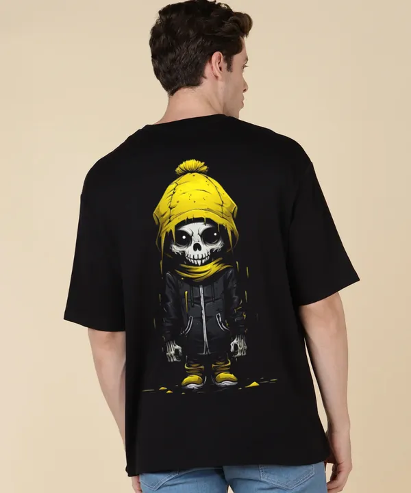 Black_Oversized_Printed_Half_Sleeve_Cotton_T-Shirt_For_Men