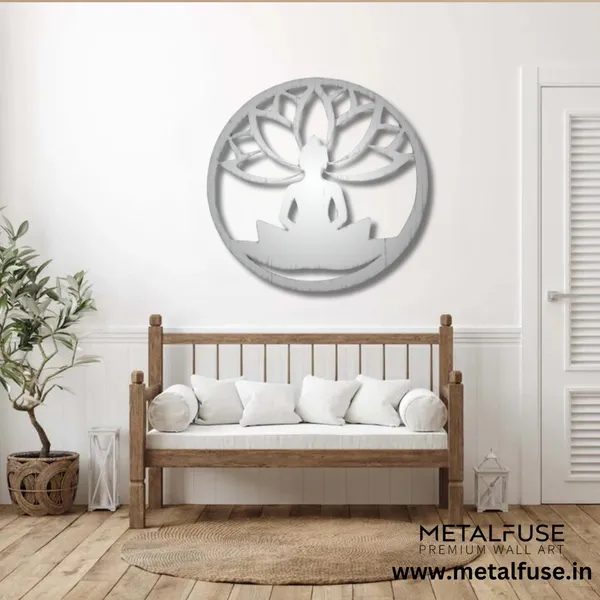 Metal_Wall_Art_for_Home_Decoration__|_Buddha_Lotus_Flower__|_Silver