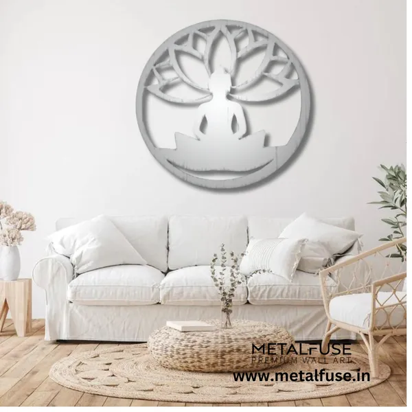 Metal_Wall_Art_for_Home_Decoration__|_Buddha_Lotus_Flower__|_Silver