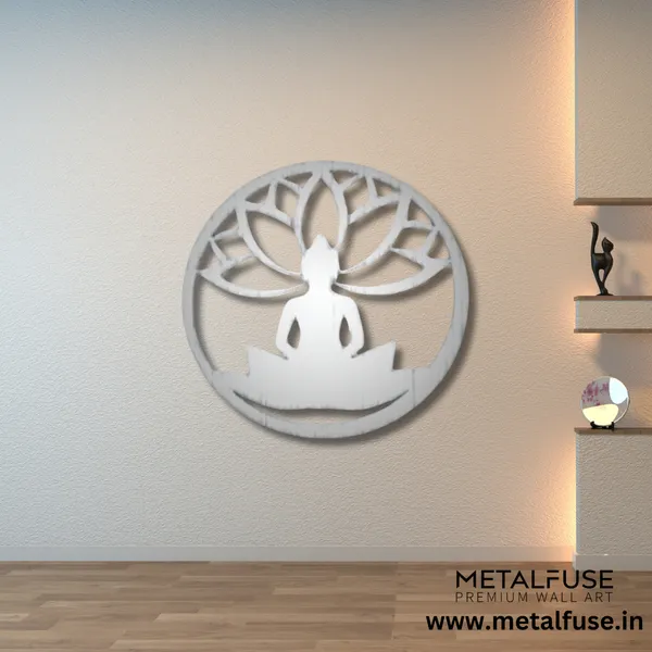 Metal_Wall_Art_for_Home_Decoration__|_Buddha_Lotus_Flower__|_Silver