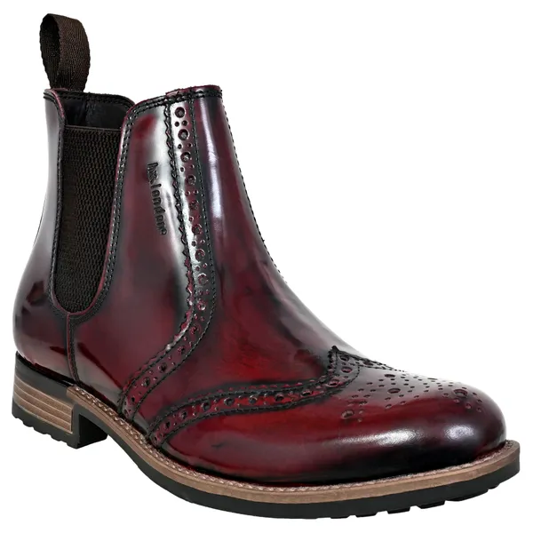 Burgundy_Genuine_Leather_Men's_brogue_Chelsea_Boots_For_Casual_&_Party_Wear