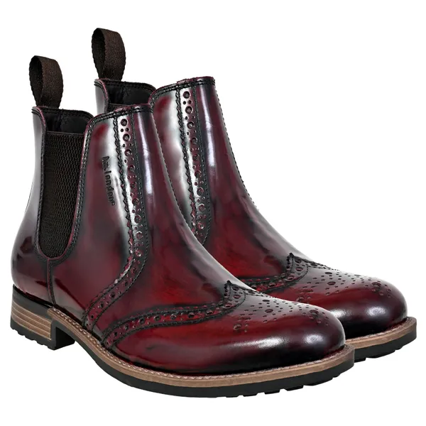 Burgundy_Genuine_Leather_Men's_brogue_Chelsea_Boots_For_Casual_&_Party_Wear