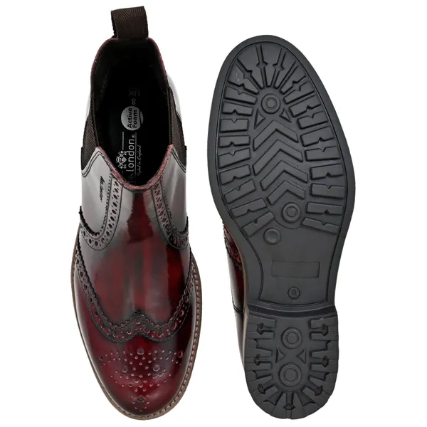 Burgundy_Genuine_Leather_Men's_brogue_Chelsea_Boots_For_Casual_&_Party_Wear