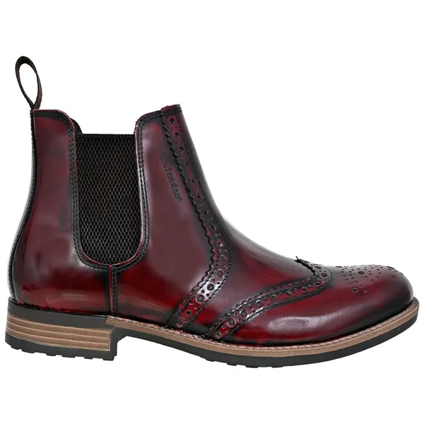 Burgundy_Genuine_Leather_Men's_brogue_Chelsea_Boots_For_Casual_&_Party_Wear