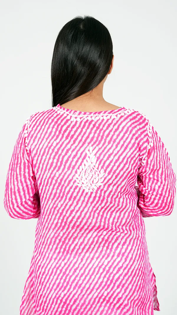 Pink_Cotton_Casual_Short_Kurti_For_Women