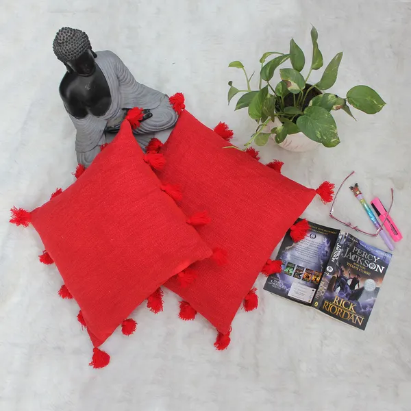Pack_of_2_Piece_Cotton_Bright_Red_Marit_Tassel_Collection_Cushion_Cover_For_Living_Room_and_Bedroom
