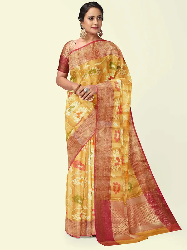 Brown_Matka_Silk/Silk_Blend_Banarasi_Sarees_For_Women