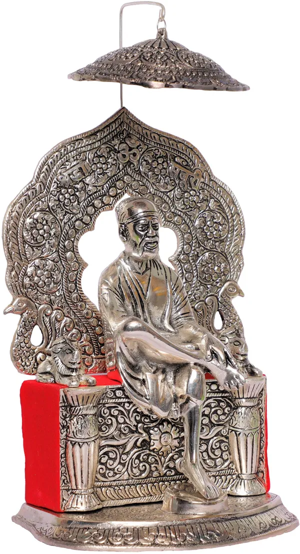 Silver_Plated_Sai_Baba_Sitting_On_Shinghasan_Oxidized_For_Loves_Ones