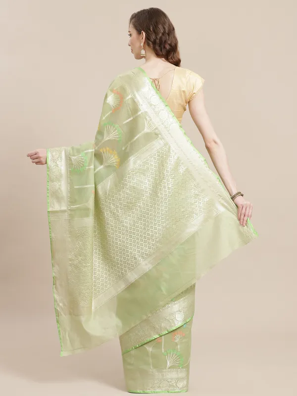 Green_Masrise_Cotton/Cotton_Banarasi_Sarees_For_Women