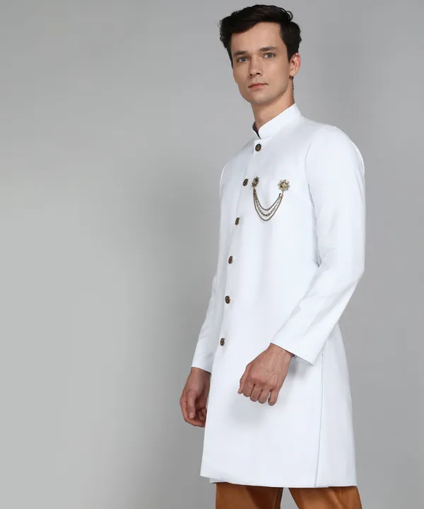 Solid_White_Cotton_Blend_Nawabi_With_Paijama