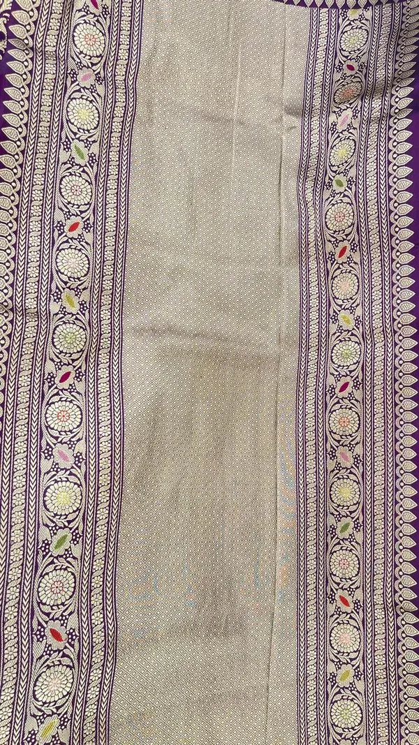 Humairah_Pure_Handloom_Purple_Katan_Silk_Kadhwa_Floral_Minakari_Jangla_Ada_Zari_Jaal_with_Kadhua_weave_Minakari_pallu_and_Purple_Stripe_Blouse