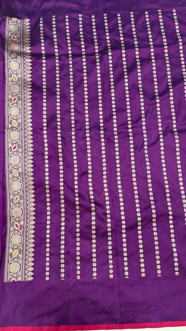 Humairah_Pure_Handloom_Purple_Katan_Silk_Kadhwa_Floral_Minakari_Jangla_Ada_Zari_Jaal_with_Kadhua_weave_Minakari_pallu_and_Purple_Stripe_Blouse