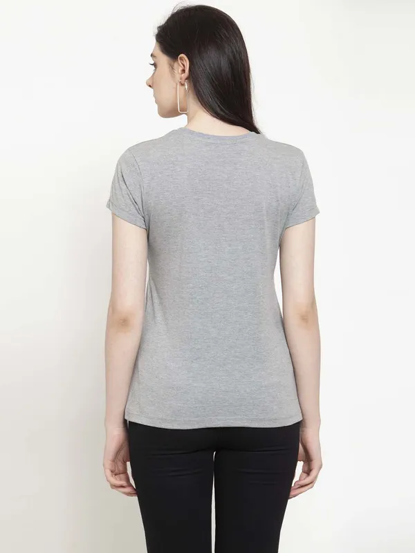 Pack_of_2_Grey_&_Orange_Cotton_Round_Neck_Short_Sleeves_T-Shirt_For_Women