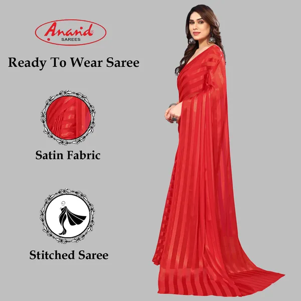 Embellished,_Striped,_Self_Design_Bollywood_Satin_Saree_(Red)