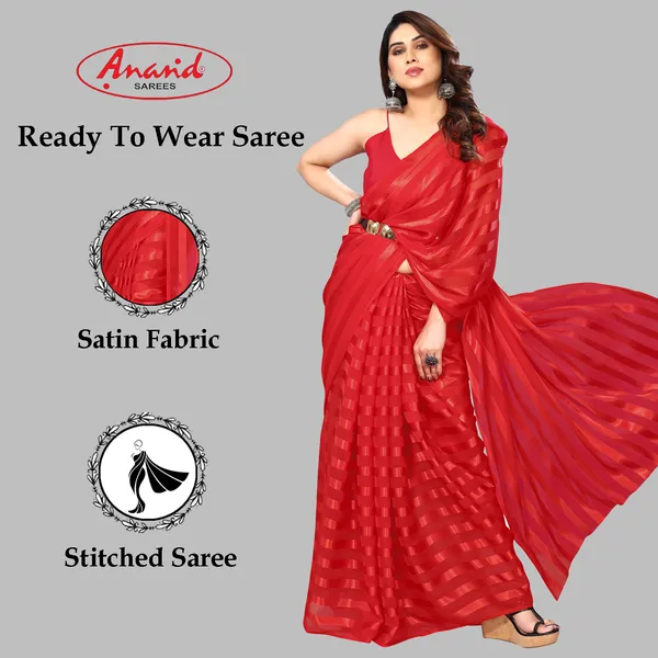 Embellished,_Striped,_Self_Design_Bollywood_Satin_Saree_(Red)