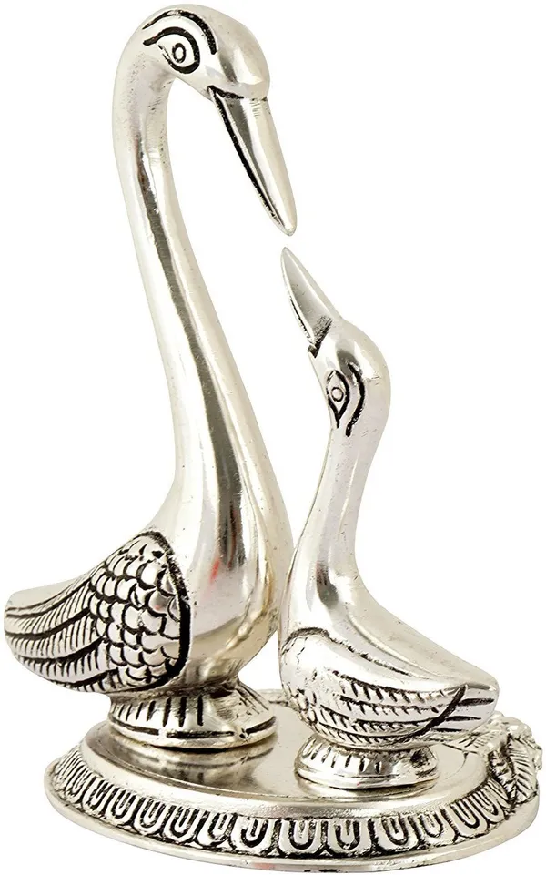 Pair_Of_Kissing_Duck_Metal_Handicrafts_Decorative_Showpiece_(Silver_Height_14_Cm_Medium)_Decorative_Showpiece_-_23_Cm_(Aluminium)