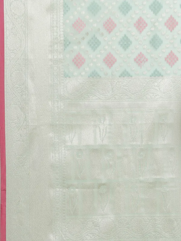 Sea_Green_Masrise_Cotton/Cotton_Banarasi_Sarees_For_Women