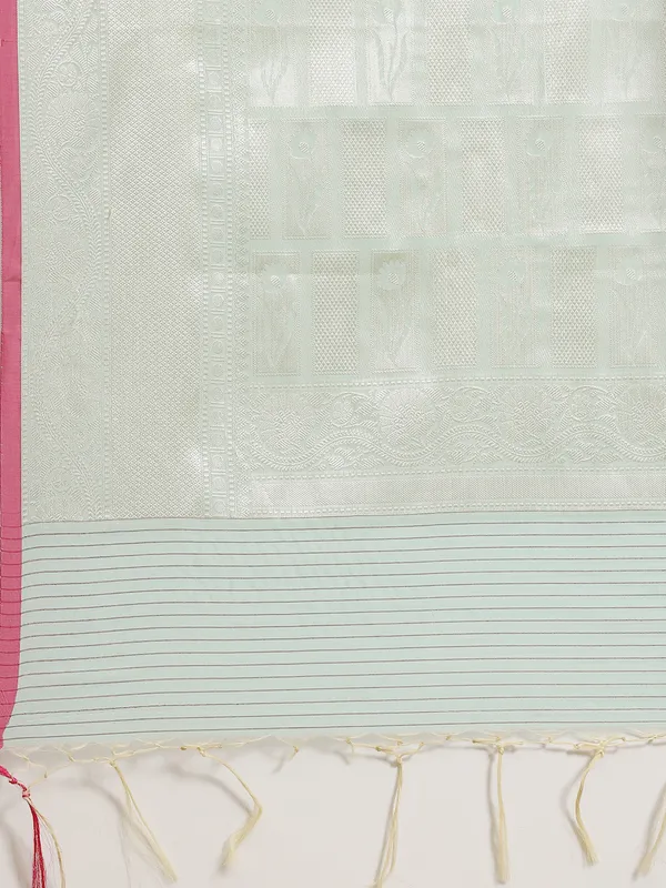 Sea_Green_Masrise_Cotton/Cotton_Banarasi_Sarees_For_Women