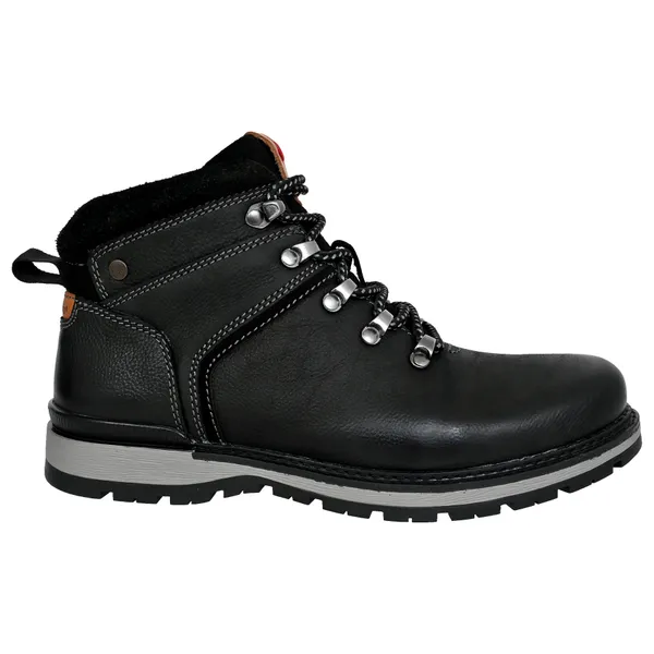 Black_Leather_Round_Toe_Mid_Top_Lace-Up_Boots