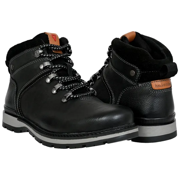 Black_Leather_Round_Toe_Mid_Top_Lace-Up_Boots