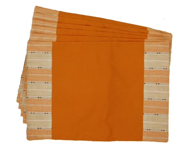Pack_of_18_Piece_Cotton_Orange_Awning_Stripe_Printed_Collection_Place_Mat_and_Napkin_For_Dining_Room_and_Living_Room