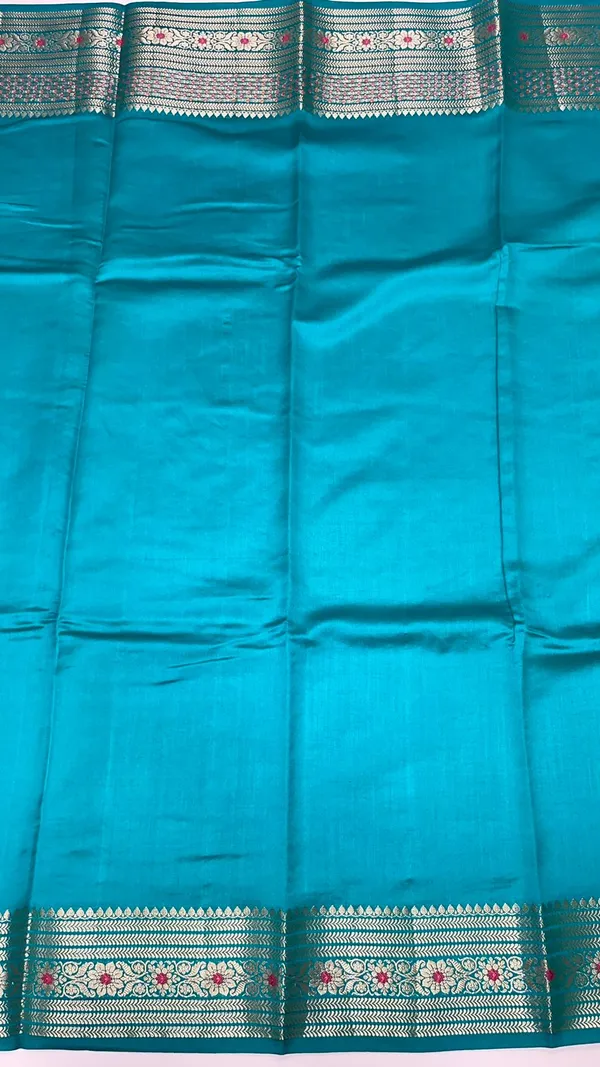 Humairah_Pure_Handwoven_Sea_green_Chiniya_Silk_Zari_Jaal_Zig-Zag_with_Minakari_Zari_Border_Banarasi_Saree_with_Sea_green_Blouse_piece