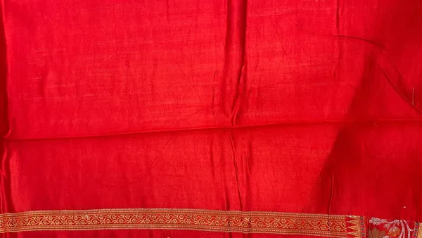 Humairah_Pure_Handloom_Yellow_Chiniya_Silk_Golden_Floral_Zari_Booti_Contrast_Maroon_Skirt_Silver_Mina_Zari_Dual_Border_and_Maroon_Floral_Boota_Pallu_with_Maroon_Blouse