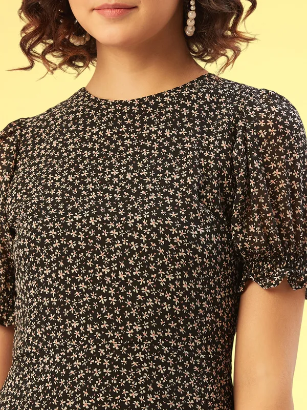 Black_Georgette_A-line_Dress_For_Women
