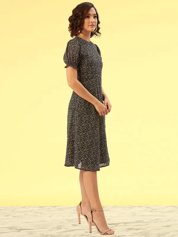 Black_Georgette_A-line_Dress_For_Women