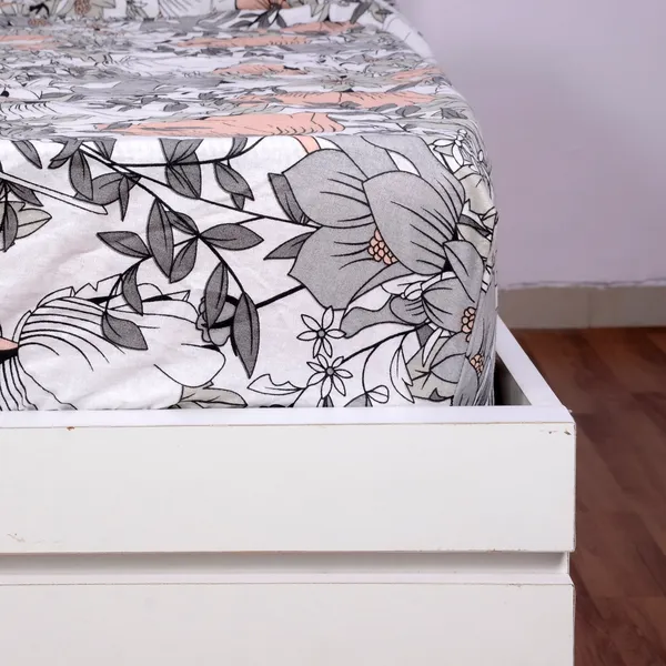 100%_Cotton_Classic_Floral_Bedsheet_for_Double_Bed_Elastic_Fitted_with_2_Pillow_Covers_Ash_color