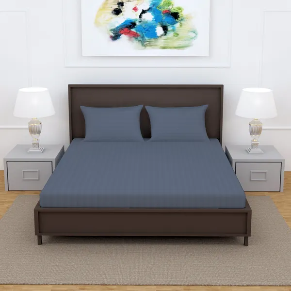 _100%_Cotton_220_TC_Italian_Stripes_Flat_King_Size_Bedsheet_With_2_Pillow_Cover_(108_x_108_Inch,_MED_BLUE)