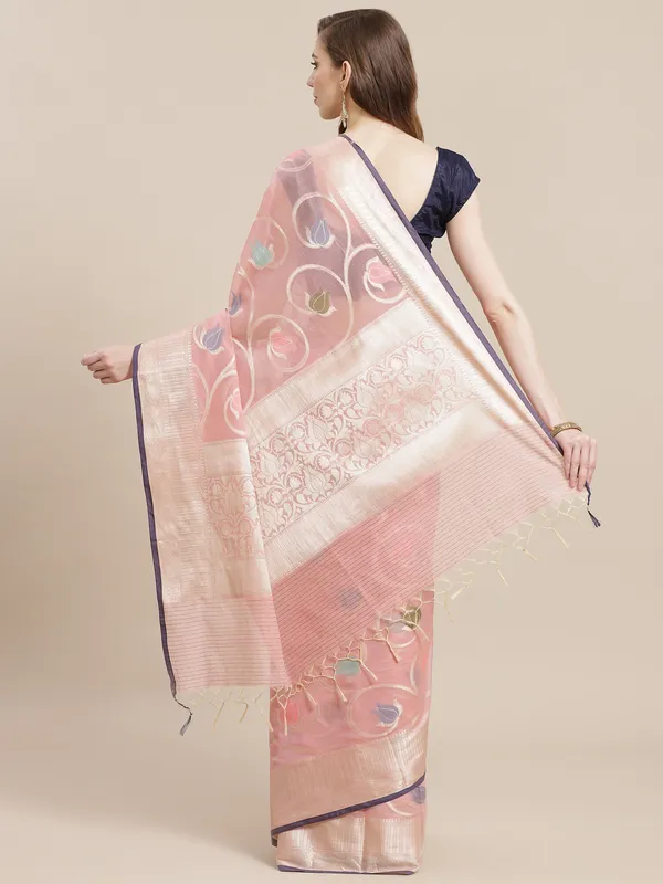 Pink_Masrise_Cotton/Cotton_Banarasi_Sarees_For_Women