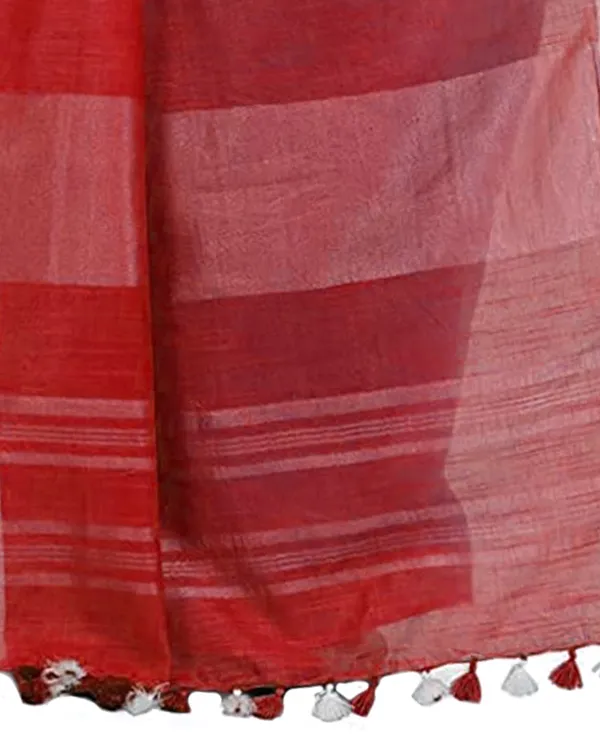 Electric_Blue_&_Red_women's_Handloom_Bhagalpuri_Cotton_Slub_Blend_Two_Dye_Saree_With_Running_Unstitched_Blouse_Piece