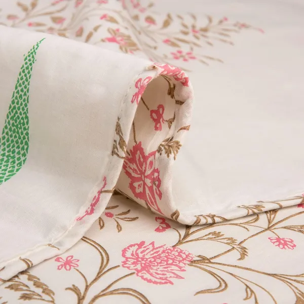 Cotton_Reversible_Single_Dohar,_Lightweight_AC_Blanket_for_All_Weather_Use_|_Botanical_Fusion_-_Ivory,_Brown_&_Pink