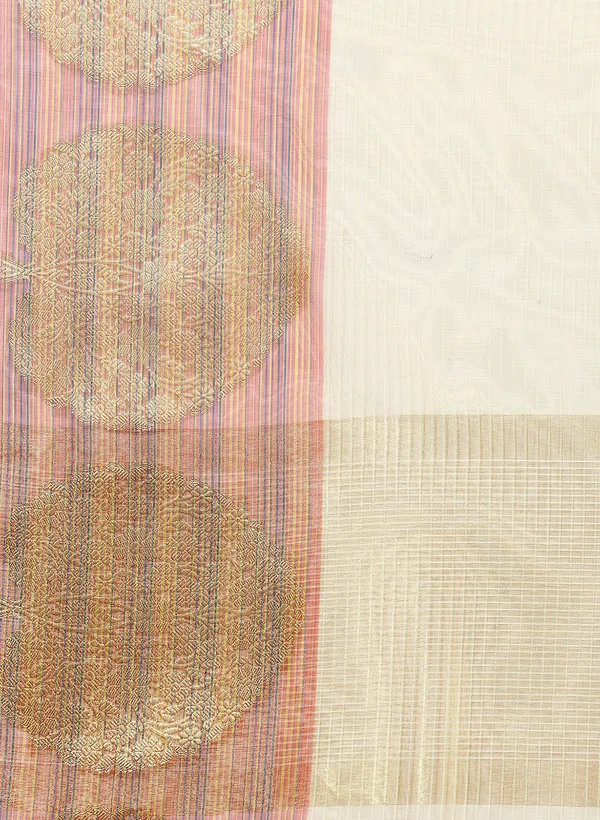 Off_White_Silk_Blend_Banarasi_Sarees_For_Women