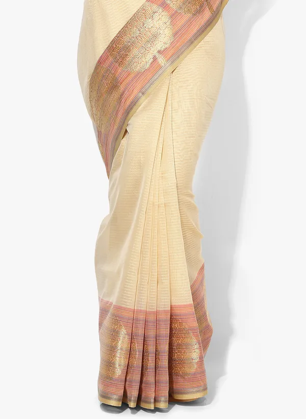 Off_White_Silk_Blend_Banarasi_Sarees_For_Women
