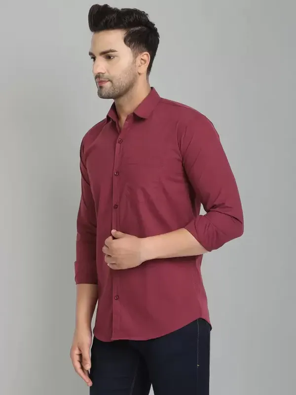 Maroon_Color_Solid_Shirt