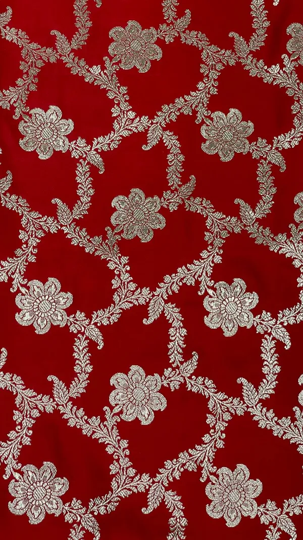 Humairah_Presents_Red_Satin_Silk_Silver_Zari_Boota_Jaal_with_Silver_Zari_Border_saree_and_Red_Blouse