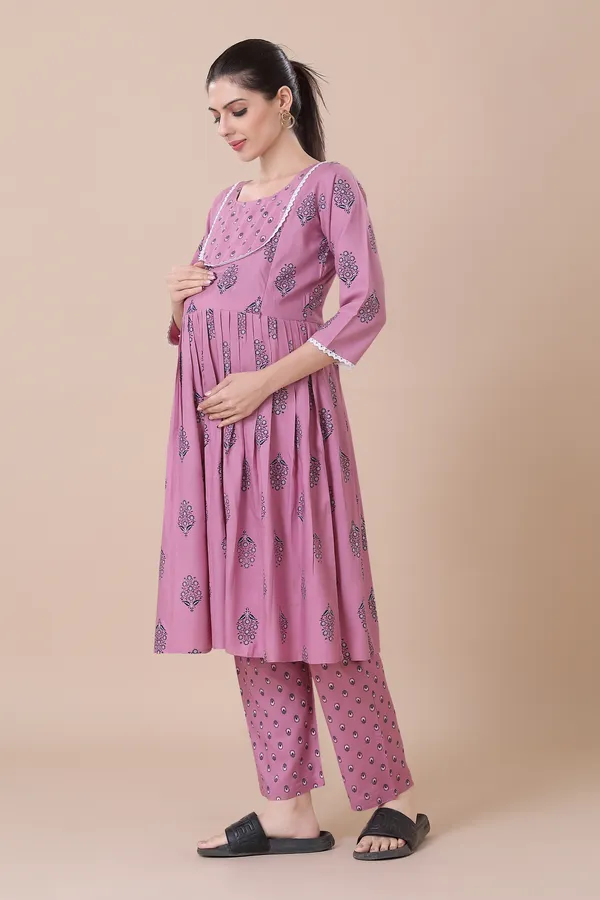 Coral_Pink_Feeding_&_Maternity_Dress_With_Zippers_(Top_&_Bottom)