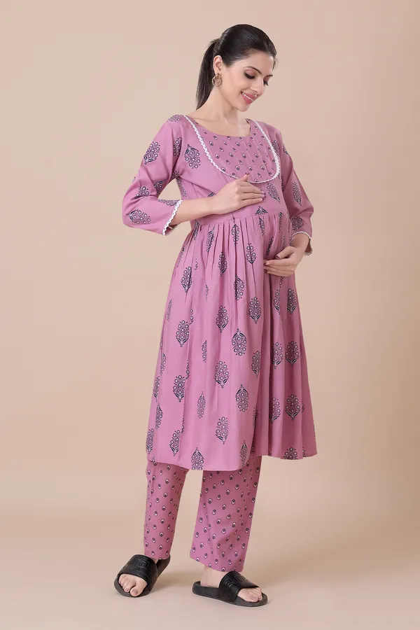Coral_Pink_Feeding_&_Maternity_Dress_With_Zippers_(Top_&_Bottom)