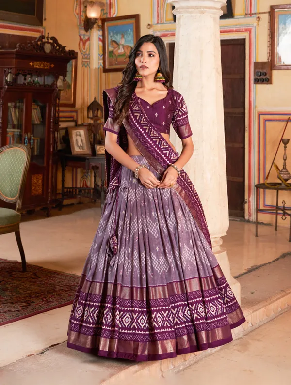 Wine_Premium_&_Elegant_Dola_Silk_Lehenga_Choli_For_Women