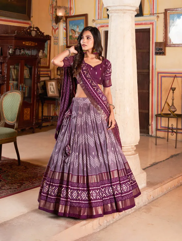 Wine_Premium_&_Elegant_Dola_Silk_Lehenga_Choli_For_Women
