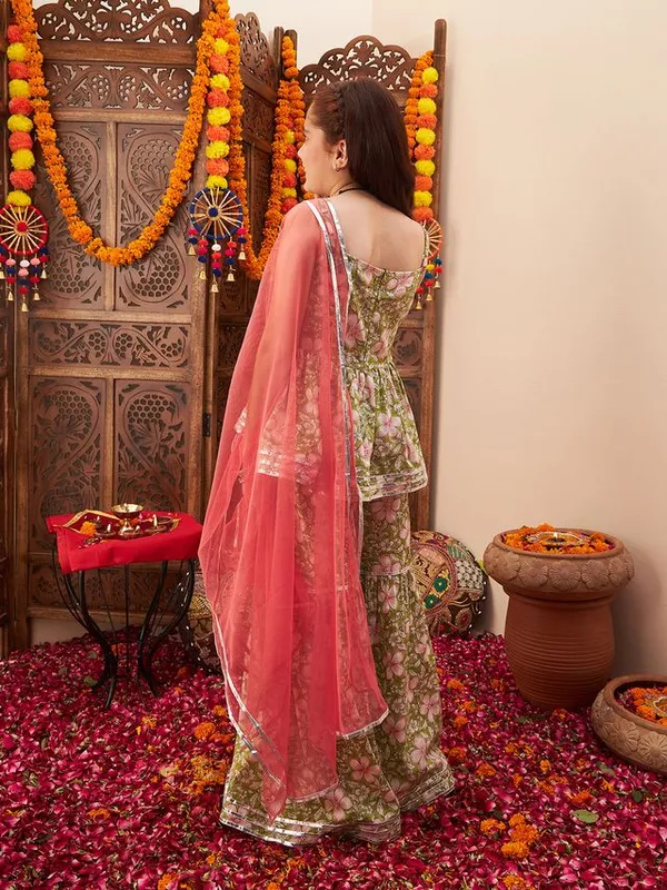 Green__Kurta_And_Sharara_Set_for_Girls_|