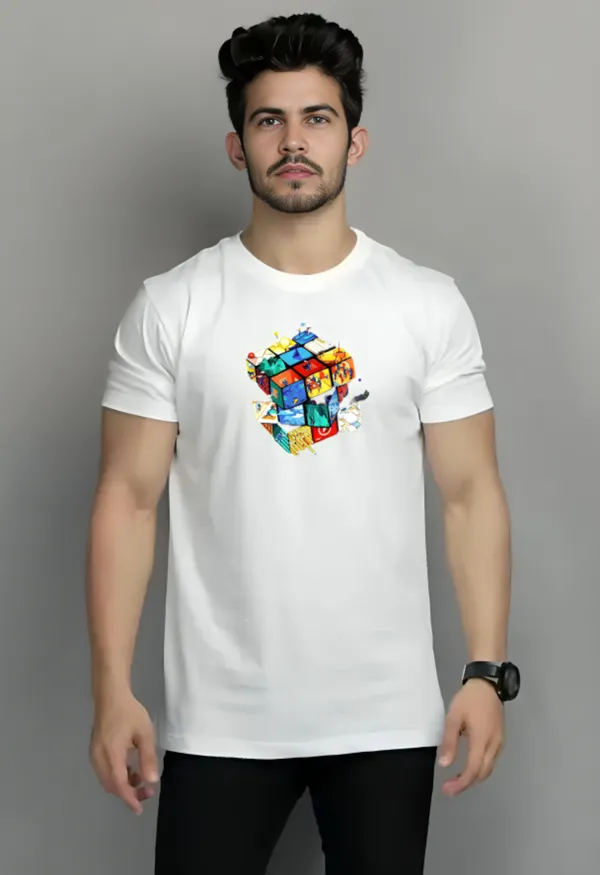 White_Printed_Half_Sleeve_Cotton_T-Shirt_For_Men
