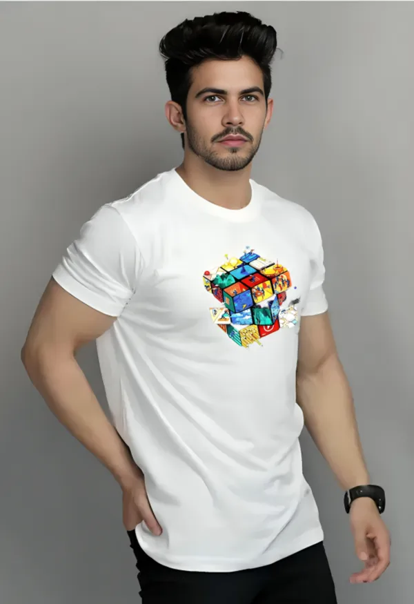 White_Printed_Half_Sleeve_Cotton_T-Shirt_For_Men