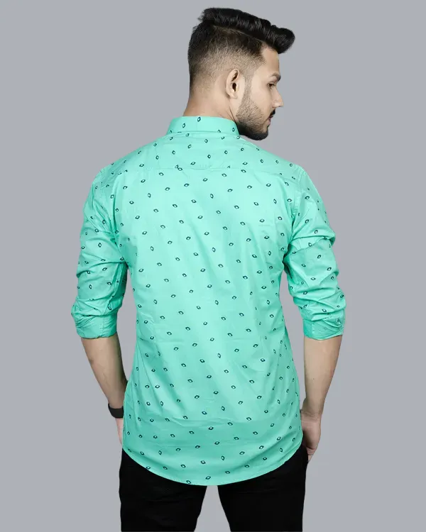 Globe_Design_Green_Shirt_Premium_Cotton_Blend