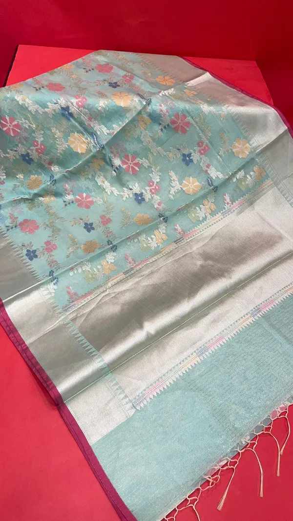 Sea_Green_Masrise_Cotton/Cotton_Banarasi_Sarees_For_Women