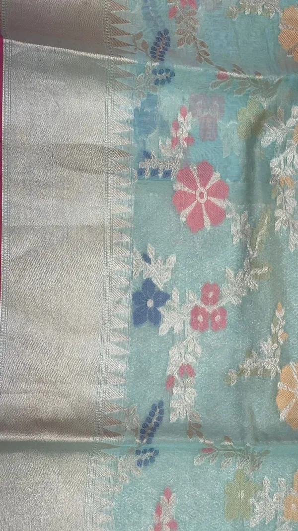 Sea_Green_Masrise_Cotton/Cotton_Banarasi_Sarees_For_Women