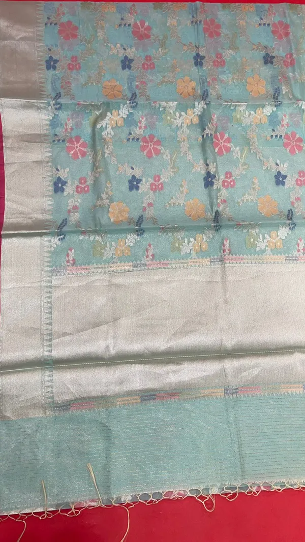 Sea_Green_Masrise_Cotton/Cotton_Banarasi_Sarees_For_Women