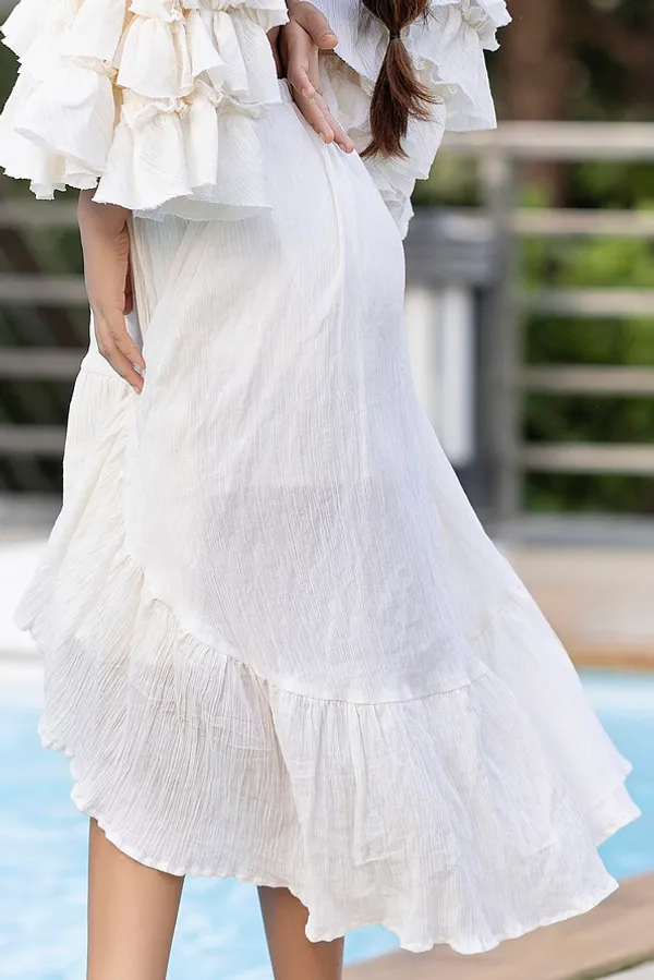 White_Frill_&_Flowy_Skirt_For_Women